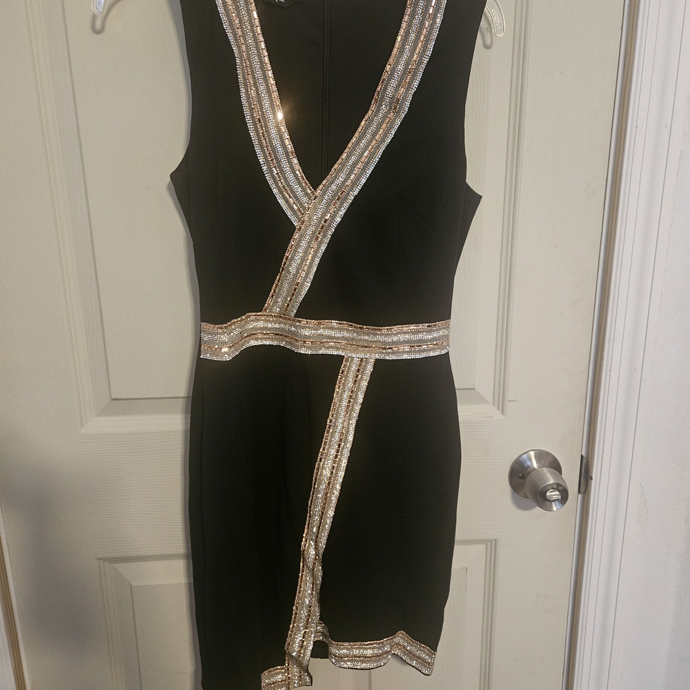 Elegant Black and Gold Women's Dress
